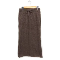 フリークスストア FREAKS STORE ケーブル編み ニット タイトスカート ロング丈 スリット ウール混 F ブラウン 茶 /FT27