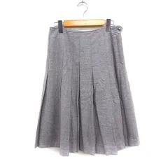 アルチザン ARTISAN プリーツ スカート ひざ丈 ウール混 9 グレー 灰 /FT19