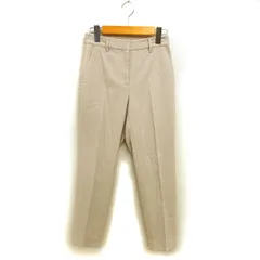 プラステ PLST テーパード スラックス パンツ コットン混 ジップフライ センタープレス XS ベージュ /NT3