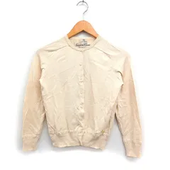 ナノユニバース nano universe シルクブレンド ニット カーディガン 無地 コットン 綿 36 ライトベージュ /FT8