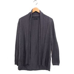 ザラ ZARA ニット カーディガン オープン 無地 M チャコール /FT35