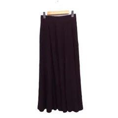 ロートレアモン LAUTREAMONT OWN リブ ニット フレアスカート ロング丈 無地 アンゴラ混 38 ブラウン 茶 /FT4