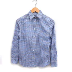 ユナイテッドアローズ UNITED ARROWS チェック柄 シャツ 長袖 コットン 綿 38 ブルー 青 /FT11