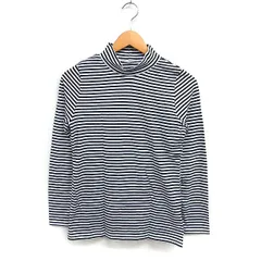 ビームスハート BEAMS HEART ボーダー カットソー Tシャツ 長袖 ハイネック コットン 綿 ブラック 黒 ホワイト 白 /FT13