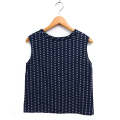 イエナ IENA バックリボン ノースリーブ ブラウス コットン混 スモールカラー 紺 ネイビー /NT9