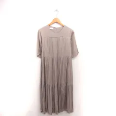 アーバンリサーチ URBAN RESEARCH ワンピース プリーツ ロング プルオーバー 半袖 FREE ベージュ 茶 /TT