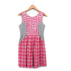 ジルバイジルスチュアート JILL by JILLSTUART ワンピース ノースリーブ ミニ 総柄 S ピンク グレー 灰 /KT5