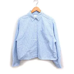 ユニクロ UNIQLO JWアンダーソン J.W.ANDERSON ストライプ シャツ ブラウス 長袖 コットン 綿 XL ライトブルー /FT47