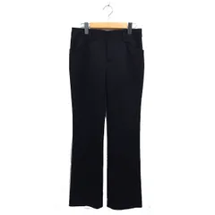 ロートレアモン LAUTREAMONT スラックス ストレート パンツ ウール混 ジップフライ 40 黒 ブラック /NT1