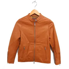 アーバンリサーチ URBAN RESEARCH 革ジャン ライダース ジャケット レザー 総裏地 ジップアップ S キャメル /NT2