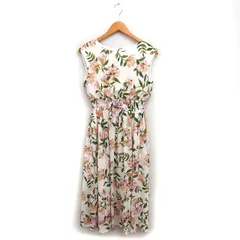 ジルバイジルスチュアート JILL by JILLSTUART フレア ワンピース ロング プリント 花柄 ボートネック 半袖 FR オフホワイト /NT9