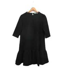 スナイデル SNIDEL ワンピース 膝丈 七分袖 シンプル F ブラック 黒 /KT29
