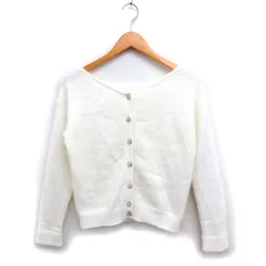 アプワイザーリッシェ Apuweiser-riche シャギー ニット カーディガン 無地 アンゴラ混 2 ホワイト 白 /FT26