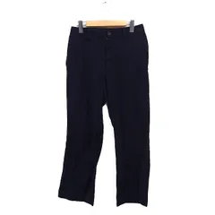 プラージュ Plage フレア パンツ 無地 シルク混 ウール 38 ネイビー 紺 /FT38