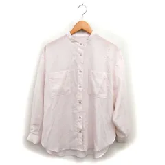 ロペピクニック ROPE Picnic シアー シャツ ブラウス バンドカラー オーバーサイズ ラウンドヘム 長袖 38T ベージュ /NT34