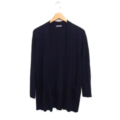 セオリーリュクス theory luxe ロング カーディガン ウール 無地 オープン 38 ネイビー 紺 /FT12