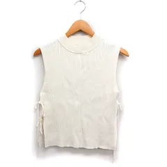 スナイデル SNIDEL ニット ベスト サイドスリット リボン 無地 ウール混 F アイボリー 白 /FT25