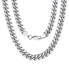 新品 [AOBOCO] イタリア製 喜平 ネックレス 太め キヘイ チェーン メンズネックレス シルバー 925 アレルギー対応 長さ45～65cm 幅4mm/6mm/8mm アクセサリー キューバンチェーン-4mm-56cm