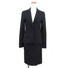 セオリー Theory スカートスーツ セットアップ ストライプ テーラード ジャケット 背抜き タイト ミニ スリット 0 チャコールグレー /NT13