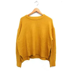 ティティベイト titivate select ワイド ニット セーター 長袖 丸首 無地 アクリル M オレンジイエロー 黄 /FT14