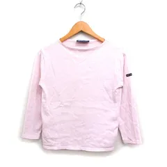 セントジェームス SAINT JAMES コットン Tシャツ カットソー 7分袖 ボートネック XS ピンク /FT25