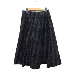 ギャバジンケーティー Gabardine K.T チェック フレア スカート ミモレ丈 11 ブラック 黒 /FT39