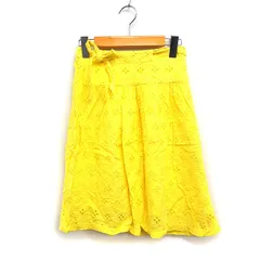 ザラ ZARA Girls 子供服 カットワークレース フレアスカート ひざ丈 コットン 綿 11/12 イエロー 黄 /FT35