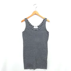 ドゥーズィエムクラス DEUXIEME CLASSE ワンピース ボーダー プルオーバー ひざ丈 綿 コットン ノースリーブ グレー ブラック 黒 /TT