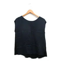 デプレ DES PRES トゥモローランド カットソー Tシャツ ノースリーブ シルク 切替 36 ネイビー 紺 /KT10