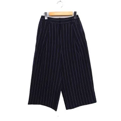 ジーナシス JEANASIS ストライプ タック ガウチョ パンツ ワイド F ブラック 黒 /FT19