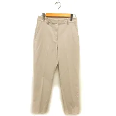 プラステ PLST テーパード スラックス パンツ リネン混 センタープレス ジップフライ S ベージュ /NT8