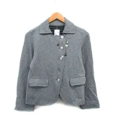 ミスティウーマン mysty woman ステンカラー ジャケット フェイクボタン コットン M グレー 灰 /KT26