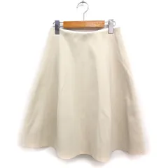 セオリー Theory レザーライクフレアスカート ひざ丈 無地 シンプル 0 オフホワイト 白 /FT34