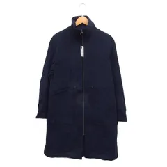 コムサ COMME CA タグ付き ナイロン ロング コート アウター スタンドカラー 無地 11 ネイビー 紺 /FT45