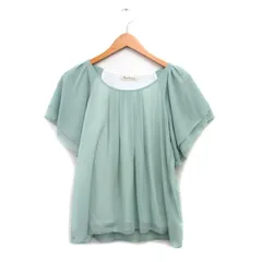 クリアインプレッション CLEAR IMPRESSION ブラウス シャツ 半袖 ギャザー シンプル 2 ミントグリーン /KT21