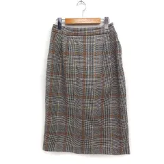 アーバンリサーチ URBAN RESEARCH グレンチェック タイトスカート ロング丈 スリット ウール混 F ブラック 黒 /FT17