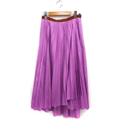 ロペ ROPE Eternel ラップ プリーツスカート ロング丈 ウエストベロア 無地 36 パープル 紫 /FT36