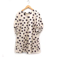 トゥービーシック TO BE CHIC ドット柄 バルーンスリーブ ワンピース ひざ丈 5分袖 38 ベージュ /FT38