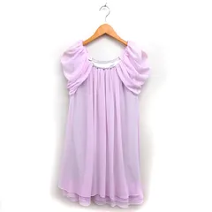 レッセパッセ LAISSE PASSE シフォン ドレス フレア ワンピース ひざ丈 ギャザー 装飾 ノースリーブ 36 ピンク /NT1