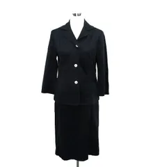 ニューヨーカー NEWYORKER セットアップ テーラードジャケット タイトスカート 膝丈 コットン 13 ネイビー 紺 /KT2