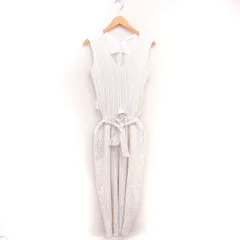 オペークドットクリップ OPAQUE.CLIP オールインワン パンツ ストライプ ロング 腰カットアウト ノースリーブ 38 アイボリー ネイビー 紺 /TT