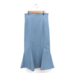 セルフォード CELFORD マーメイドスカート タック フレア ロング バックジップ 38 青緑 ブルーグリーン /TT