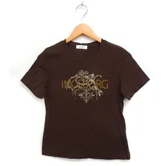 インゲボルグ INGEBORG ロゴプリント Tシャツ カットソー 半袖 丸首 コットン 綿 M ブラウン 茶 /FT4