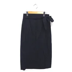 ギャップ GAP ラップスカート 巻きスカート ロング リネン ウエストリボン XS 黒 ブラック /TT