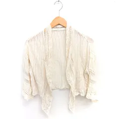 アズノウアズ ドゥバズ as know as de base カーディガン ニット 透け編み 薄手 トッパー 七分袖 ライトベージュ 薄茶 /TT