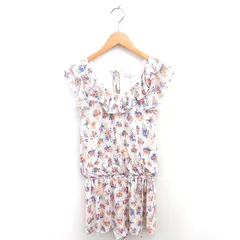 スナイデル SNIDEL オールインワン パンツ ショート 花柄 フリル 半袖 F ベージュ オレンジ 薄茶 /TT