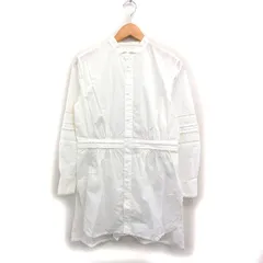 マカフィー MACPHEE トゥモローランド シャツ チュニック 長袖 バンドカラー 刺繍 コットン 綿 36 ホワイト 白 /FT42