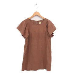 レイビームス Ray Beams ワンピース スエード調 ひざ丈 プルオーバー 半袖 茶 ブラウン /TT