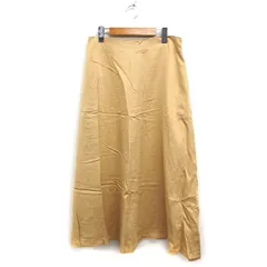 23区 オンワード樫山 フレアスカート ロング マキシ丈 無地 リネン混 44 ベージュ /FT30