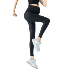 gene マタニティ レギンス 9分丈 ズボン 春 夏 秋用 マタニティ タイツ ヨガパンツ 接触冷感 吸汗速乾 透け防止 股ずれ防止 妊娠 産前 産後 妊婦 プレゼント ショーツ ペチパンツ (L) [L]